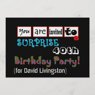 40.o Plantilla de la invitación de la fiesta de