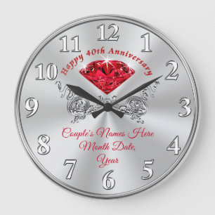 40.o reloj feliz de rubíes del aniversario con su