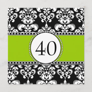 40.o verde de las invitaciones del cumpleaños del