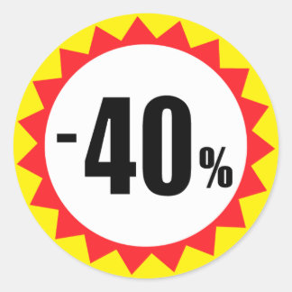 40 por ciento de descuento pegatinas de descuento