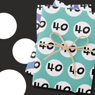 40 por el colorido papel de envolvimiento de cumpl