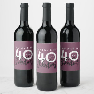 40 y fabulosa etiqueta de fiesta de cumpleaños