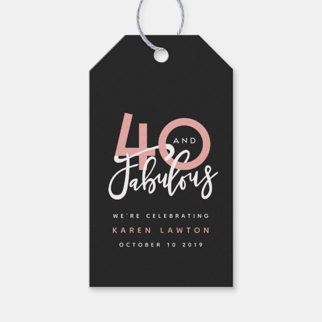 40 y fabulosa etiqueta de regalo (Anverso)