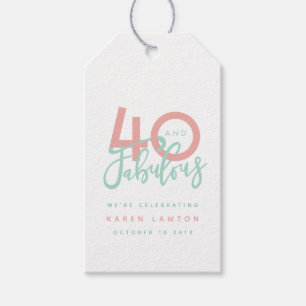 40 y fabulosa etiqueta de regalo