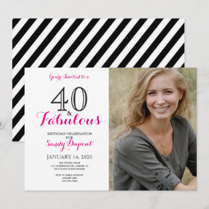 40 y fabulosa invitación a la fiesta de cumpleaños