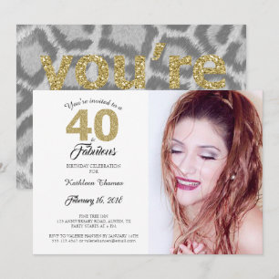 40 y fabulosa invitación a la fiesta de cumpleaños