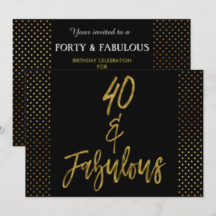 40 y fabulosa invitación al cumpleaños del Relieve