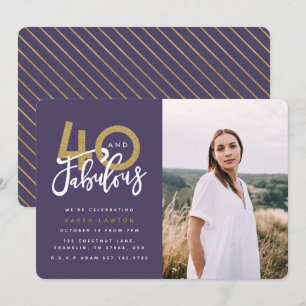 40 y fabulosa invitación para la fiesta de cumplea
