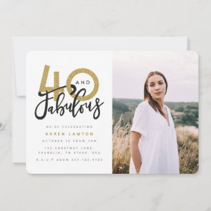 40 y fabulosa invitación para la fiesta de cumplea
