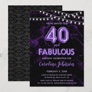 40 y fabulosas invitaciones de cumpleaños con glob