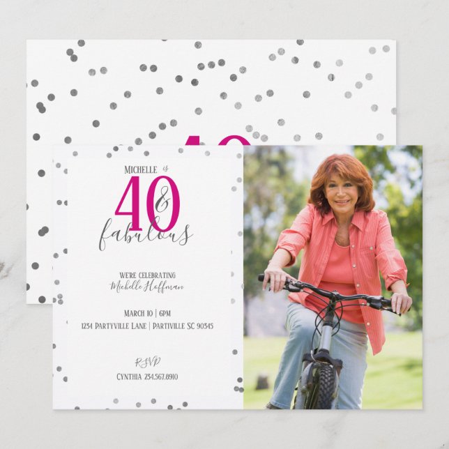 40 y fabulosas invitaciones para fiestas de cumple (Anverso / Reverso)