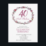 40 Y Fabuloso Anillo De Rosas Invitación A Fiesta<br><div class="desc">Elegante 40 y fabuloso anillo de rosas rosadas y rojas de la invitación de cumpleaños de los rosas con una moderna letra de guión de marrón o borgoña sobre blanco. Elegante y agradable. Me inspiré para crear una invitación más elegante para un fiesta más formal para una celebración de 40...</div>