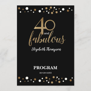 40 y fabuloso programa de cumpleaños número 40