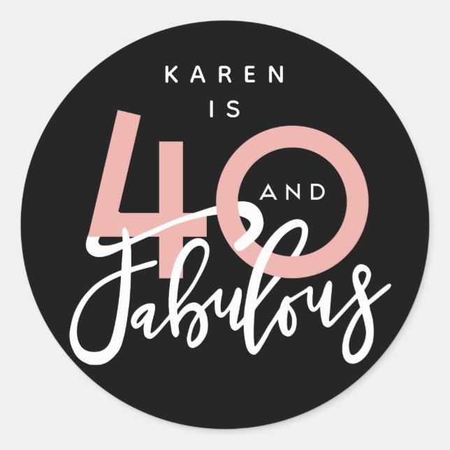 40 y fabulosos pegatinas (Anverso)