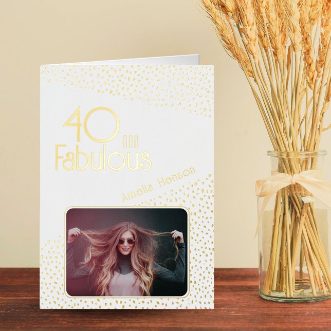 40 y Fabulous Gold Purpurina Photo 40th Birthday (Subido por el creador)