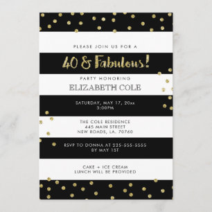 40 y invitaciones fabulosas de la fiesta de