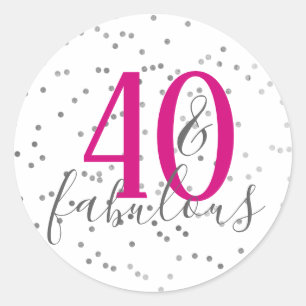 40 y pegatinas fabulosos de la fiesta de