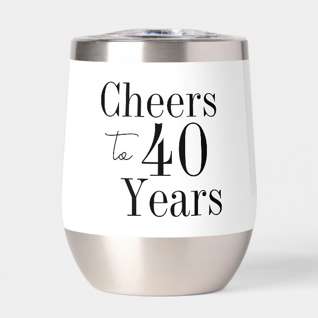 40th Birthday Cheers Black and White Party Favor (Frente)