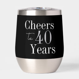 40th Birthday Cheers Black Silver Party Favor