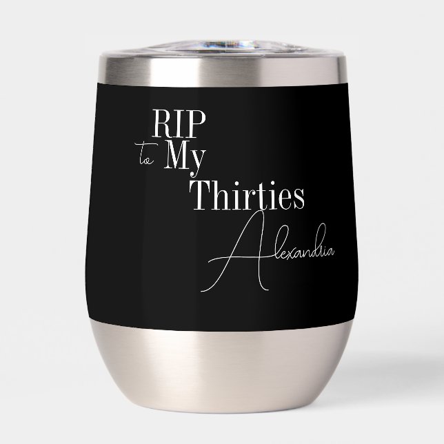 40th Birthday Party RIP 30s Black and White (Frente)