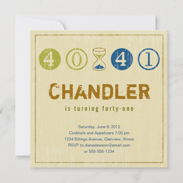 41.ª Invitación al cumpleaños - Personalizar (Anverso)