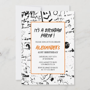 41 invitaciones de cumpleaños Hombres Graffiti Fie