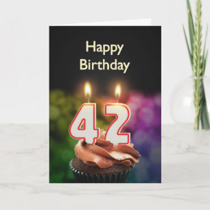 42.ª tarjeta de cumpleaños con velas