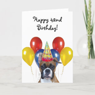 42.a tarjeta de felicitación feliz del perro del