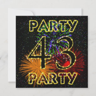 43.ª invitación a fiesta de cumpleaños con fuegos 