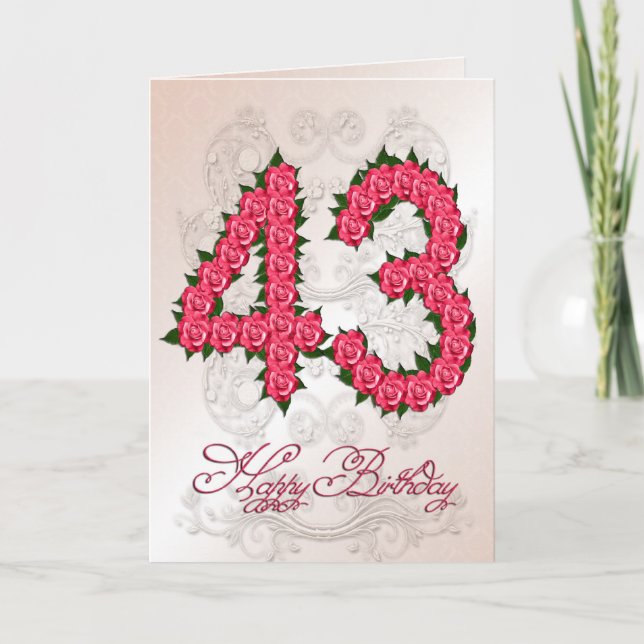 43.a tarjeta de cumpleaños con los rosas y las (Anverso)