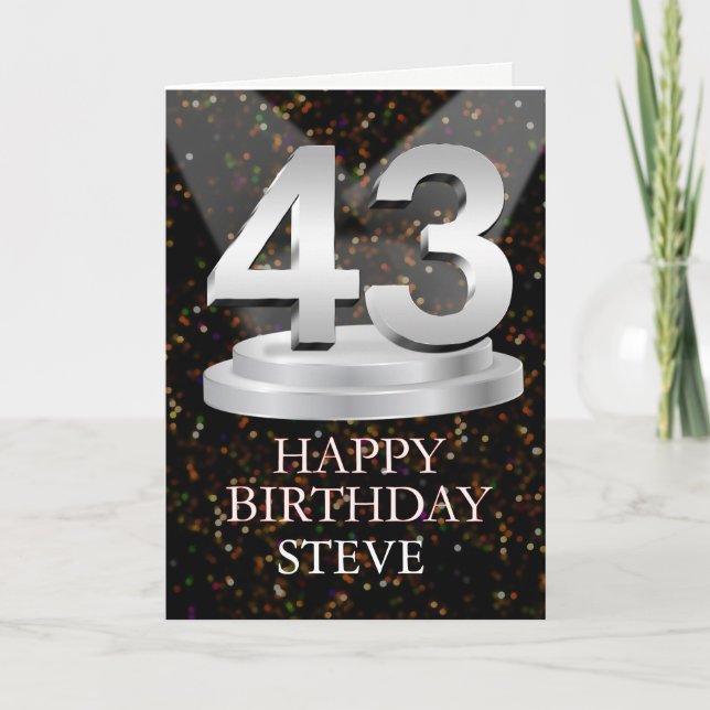 43 Amantes De Cumpleaños Añadir Una Tarjeta De Nom (Anverso)