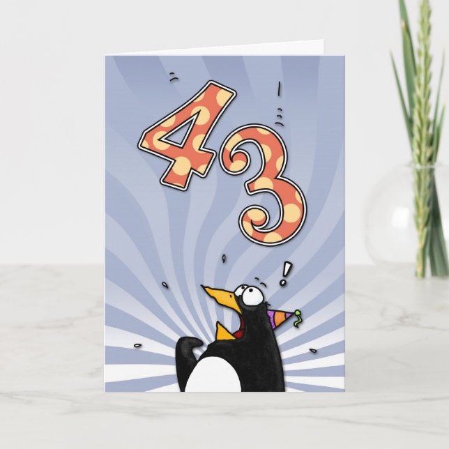 43 Aniversario - Tarjeta de Sorpresa de Pingüino (Anverso)