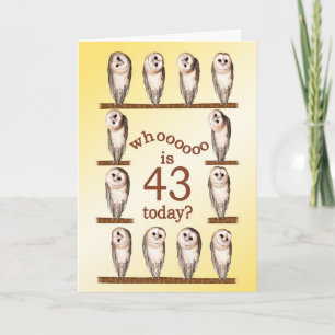 43 cumpleaños, tarjeta Curious owls.