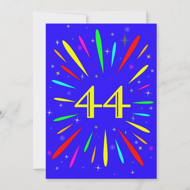 44.ª explosión de invitación a fiesta de cumpleaño (Anverso)