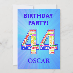 44.ª invitación a fiesta de cumpleaños Añadir un n