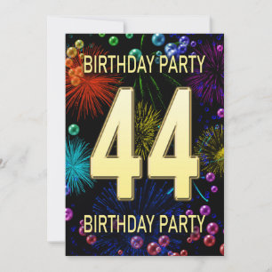 44.ª Invitación a la fiesta de cumpleaños Fuegos a