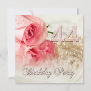 44.ª invitación a la fiesta de cumpleaños, rosas y