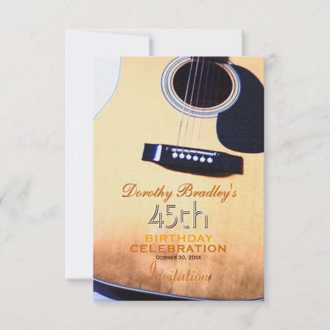 45ª Invitación a Personalizado de Fiesta de Cumple (Anverso)