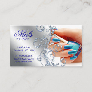 455 Purpurina de la tarjeta de visita Nail Salon B
