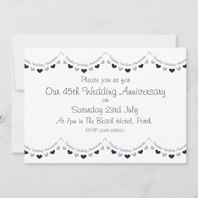 45.ª invitación al aniversario del Boda de Sapphir (Anverso)