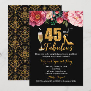 45.ª invitación de cumpleaños para mujeres
