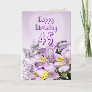 45.ª tarjeta de cumpleaños con flores de lirio de 