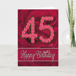 45.ª tarjeta de cumpleaños con rosas y hojas