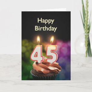 45.ª tarjeta de cumpleaños con velas