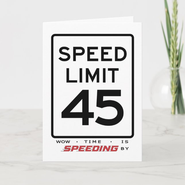 45.ª tarjeta de cumpleaños de límite de velocidad (Anverso)