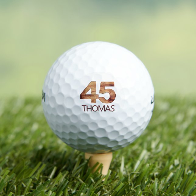 45.º cumpleaños bolas de golf regalo de madera de  (Camiseta in situ)
