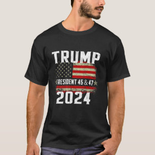45 47 Trump 2024 Bandera Americana Camiseta