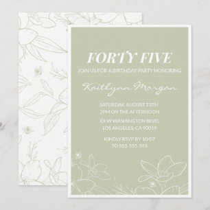 45 años invitaciones a Modern Floral Elegante