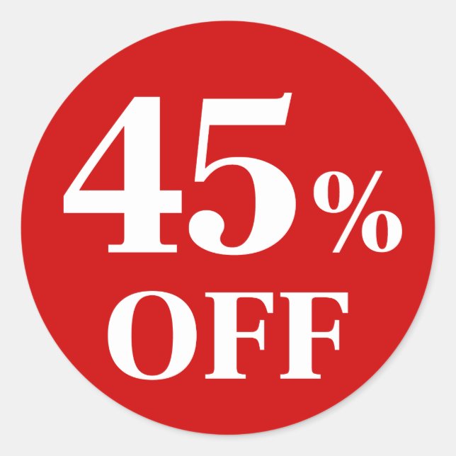 45% OFF Pegatina de redondeo clásico de fondo rojo (Anverso)