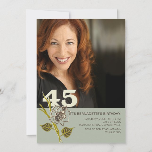 45a Invitación fotográfica por cumpleaños (Anverso)